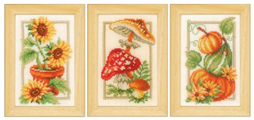 click here to view larger image of Autumn (set of 3) Miniature (counted cross stitch kit)