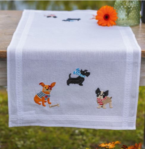 click here to view larger image of Doggies Table Runner (counted cross stitch kit)