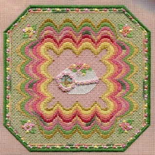 click here to view larger image of Sugar Egg Bargello w/Beads (counted canvas chart)
