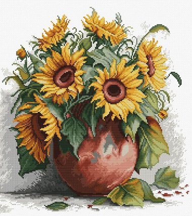 click here to view larger image of Sunflowers (counted cross stitch kit)