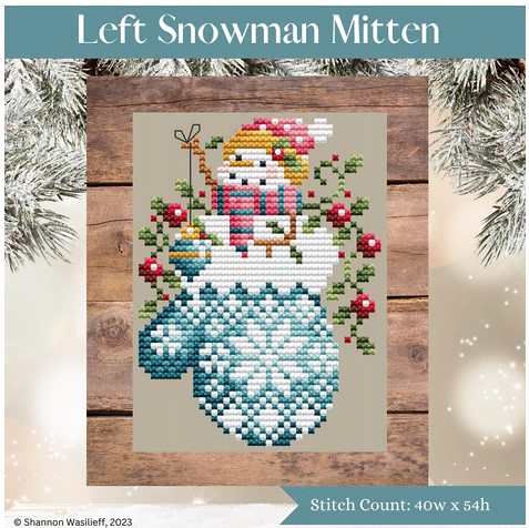 click here to view larger image of Left Snowman Mitten (chart)