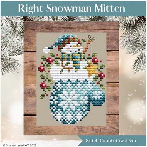 click here to view larger image of Right Snowman Mitten (chart)