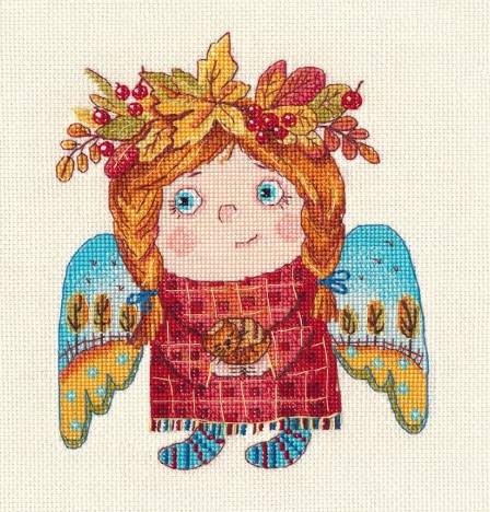 click here to view larger image of Autumn Angel (counted cross stitch kit)