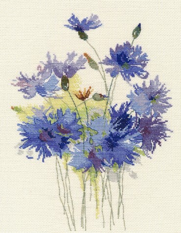 click here to view larger image of Blueflowers  (counted cross stitch kit)
