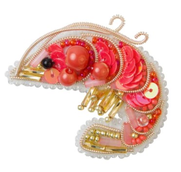 click here to view larger image of Brooch - Shrimp (bead kit)