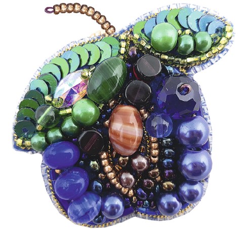 click here to view larger image of Brooch - Plum (bead kit)