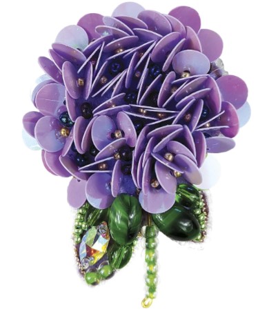 click here to view larger image of Brooch - Hydrangea (bead kit)