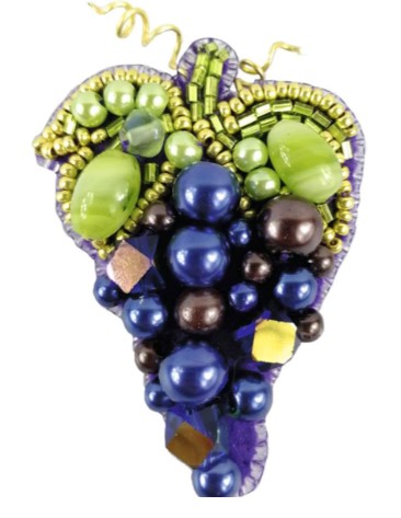 click here to view larger image of Brooch - Grape (bead kit)