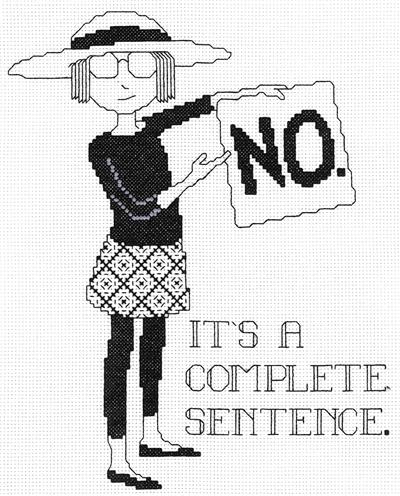 click here to view larger image of Complete Sentence - Mary Engelbreit (counted cross stitch kit)