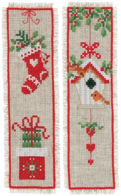 click here to view larger image of Christmas Motif Bookmarks (counted cross stitch kit)