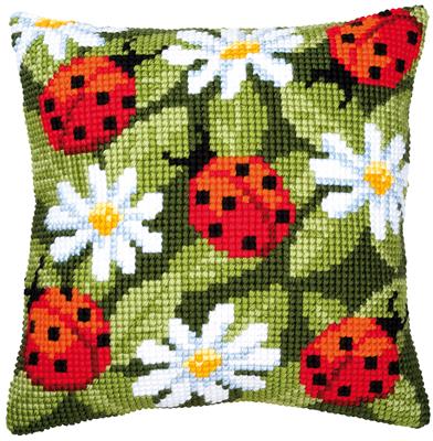 click here to view larger image of Cushion - Ladybirds (needlepoint)