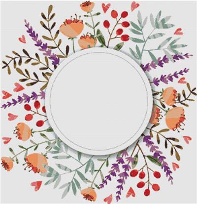 click here to view larger image of Floral Wreath Frame (chart)