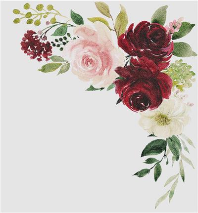 click here to view larger image of Blush and Burgundy Floral Arrangement (chart)