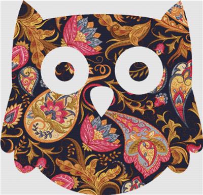 click here to view larger image of Magenta and Gold Paisley Owl (chart)