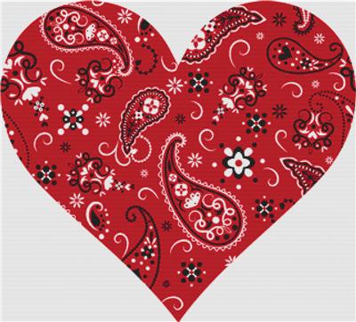click here to view larger image of Red Paisley Heart (chart)