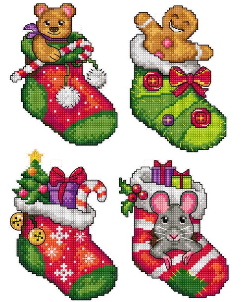 click here to view larger image of Christmas Stockings (counted cross stitch kit)