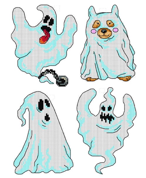 click here to view larger image of Ghosts  (counted cross stitch kit)