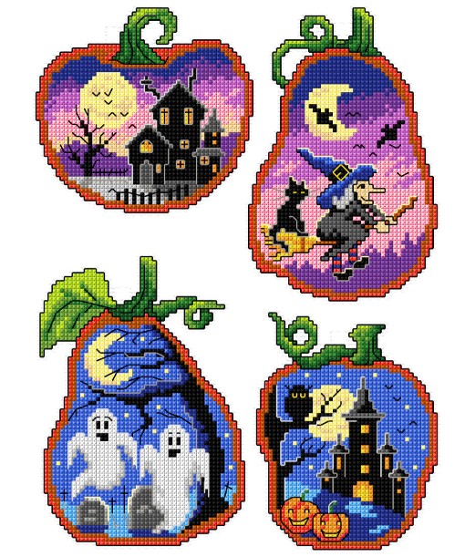 click here to view larger image of Halloween Scenes  (counted cross stitch kit)