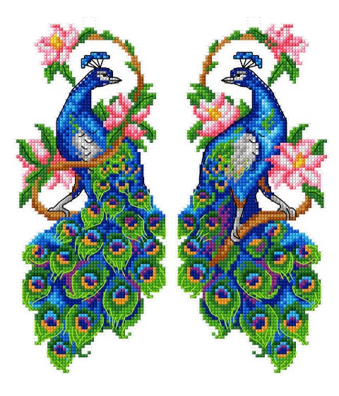 click here to view larger image of Peacocks   (counted cross stitch kit)