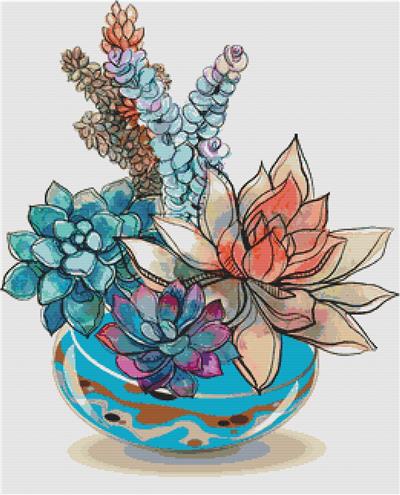 click here to view larger image of Succulents in a Glass Aquarium (chart)
