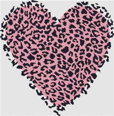 click here to view larger image of Pink Leopard Heart (chart)