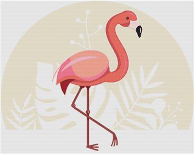 click here to view larger image of Pink Flamingo with Tropical Leaves (chart)