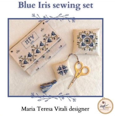 click here to view larger image of Blue Iris Sewing Set (chart)