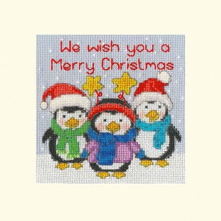 click here to view larger image of Penguin Pals Card (counted cross stitch kit)