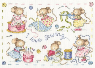click here to view larger image of I Love Sewing (counted cross stitch kit)