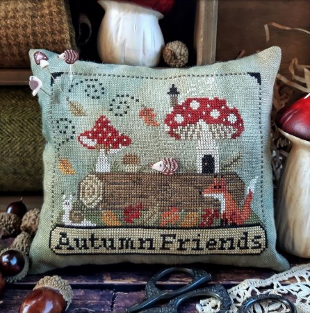 click here to view larger image of Autumn Friends w/Hedgehog Button (chart)