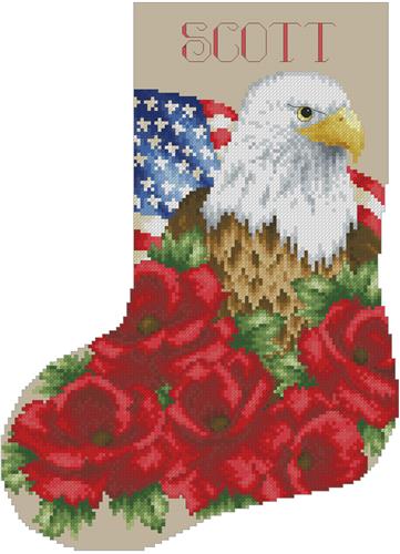 click here to view larger image of Patriotic Christmas Stocking (chart)