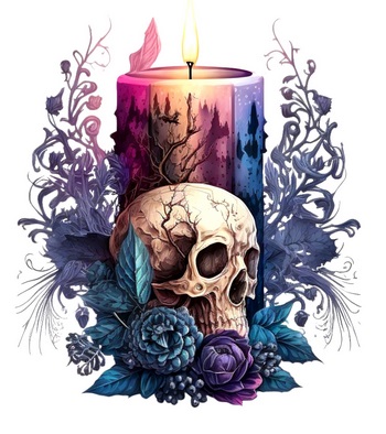click here to view larger image of Candle Skull Roses Magnet (accessory)