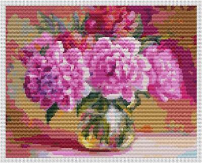 click here to view larger image of Pink Peonies in a Vase (chart)