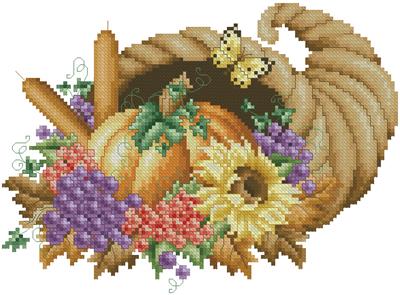 click here to view larger image of Autumn Harvest Cornucopia (chart)