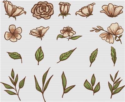 click here to view larger image of Set of Botanical Flowers and Leaves (chart)