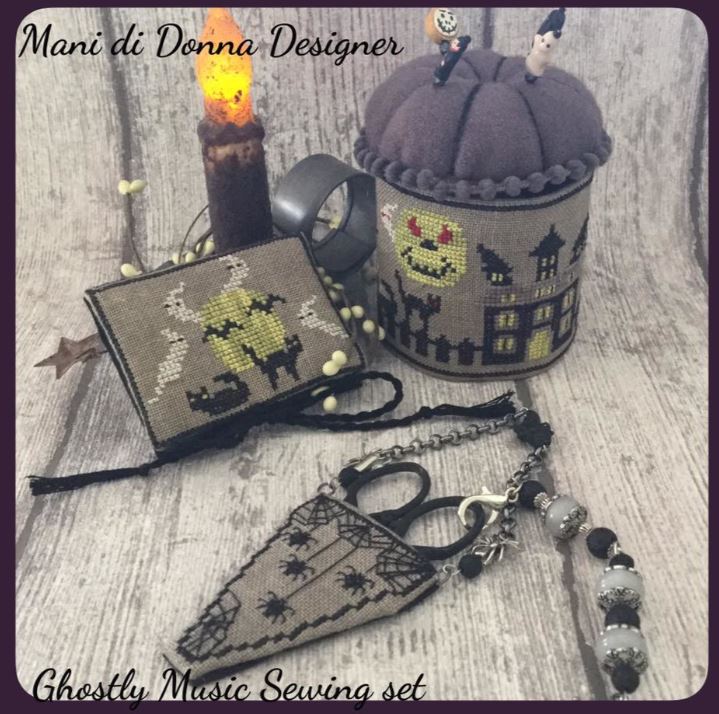 click here to view larger image of Ghostly Music Box Sewing Set (chart)