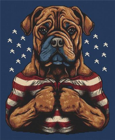 click here to view larger image of Patriotic Bulldog (chart)