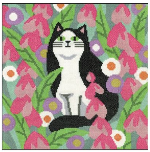 click here to view larger image of Black and White Cat (counted cross stitch kit)