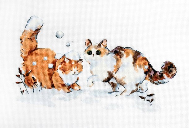 click here to view larger image of Winter Kitties (counted cross stitch kit)