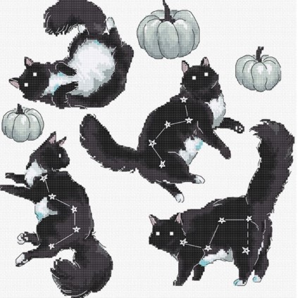 click here to view larger image of Cat Constellation (counted cross stitch kit)