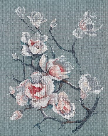 click here to view larger image of Tender Magnolia (counted cross stitch kit)