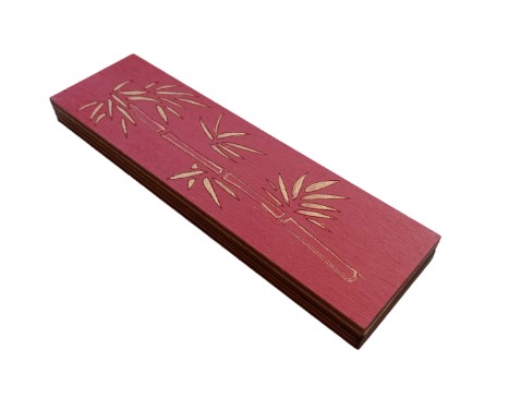 click here to view larger image of Wooden Box for Beads - Bamboo/Red (accessory)