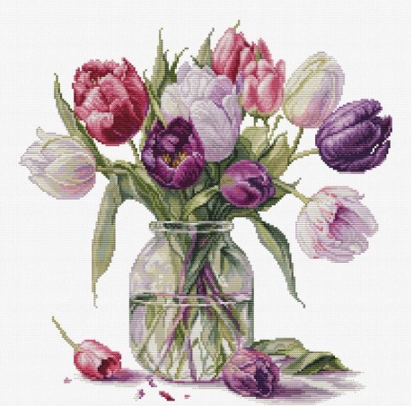 click here to view larger image of Bouquet of Tulips (counted cross stitch kit)