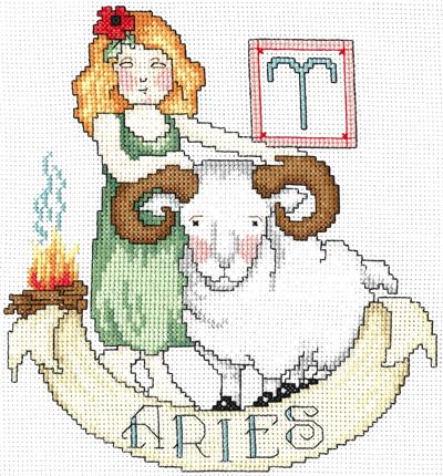 click here to view larger image of Aries - Mary Engelbreit (counted cross stitch kit)