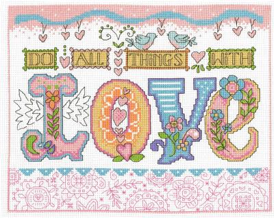 click here to view larger image of All Things With Love - Diane Arthurs (counted cross stitch kit)