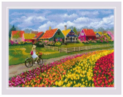 click here to view larger image of Tulip Field (counted cross stitch kit)