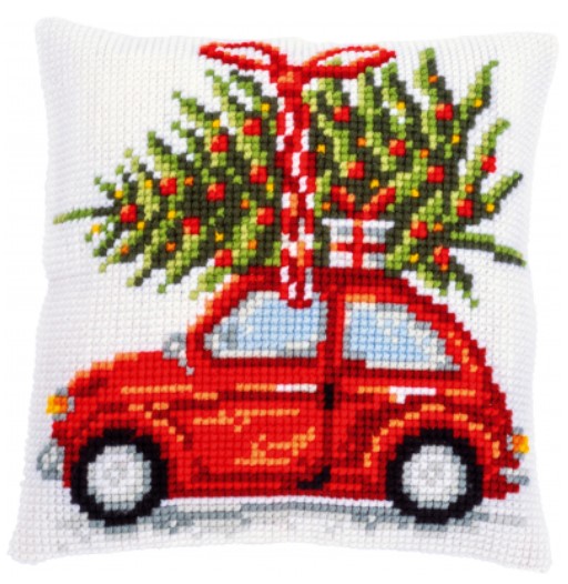 click here to view larger image of Christmas Car Cushion (needlepoint kit)