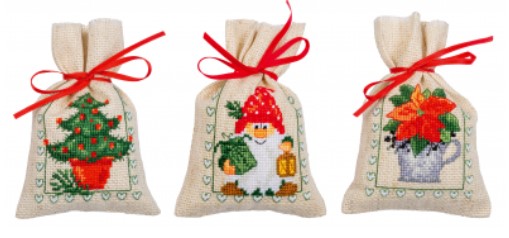 click here to view larger image of Christmas Bags (counted cross stitch kit)