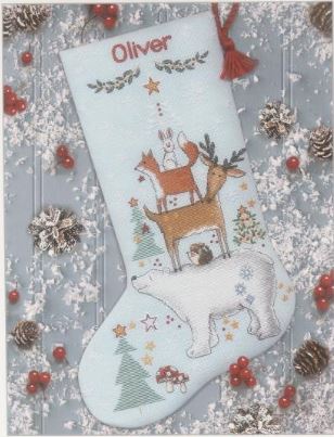 Woodland Stack Stocking Counted Cross Stitch Kit Dimensions