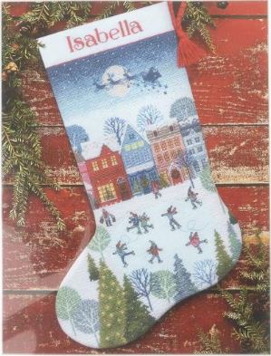 click here to view larger image of Skating Stocking (counted cross stitch kit)